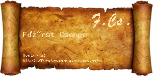 Fürst Csenge névjegykártya